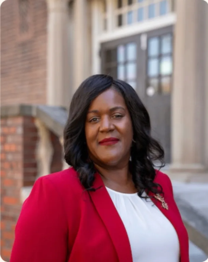 Dr. Keisha Scarlett outside a civic institution